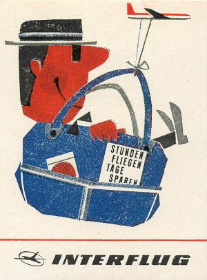 Interflug, the East German Airline vintage poster